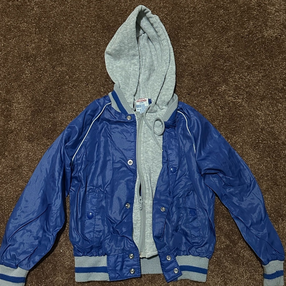 Vintage Blue and Gray Hooded jacket